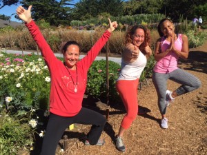 Desire, Jo Anne, and I in silly yoga poses